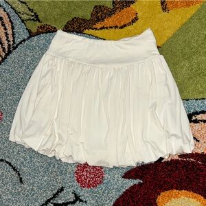 See You Monday White Bubble Hem Circle Skater Skirt